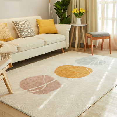 Vloerkleed – Anti-slip | Katoenmix | Easy Care, Multi-kleuren kleurblok design — Geel roze