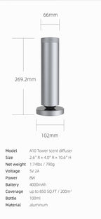 Tall Floor Aroma Diffuser M-090L | 120ml | Bluetooth & Remote Control