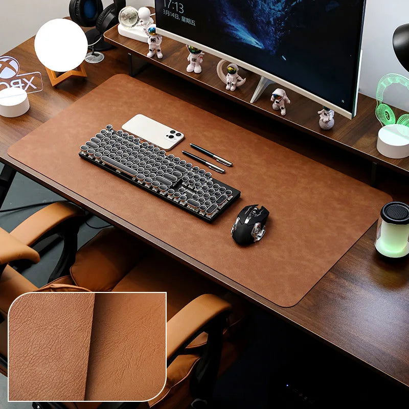 Bureau onderlegger | Antislip PU leer | Gaming en werkplek organizer - POUEV