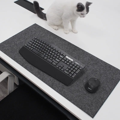 Bureau onderlegger | Vilt | Antislip voor kantoor en gaming — Grijs