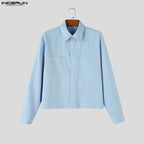 Herenoverhemd | Casual stijl | Lange mouwen - Blauw