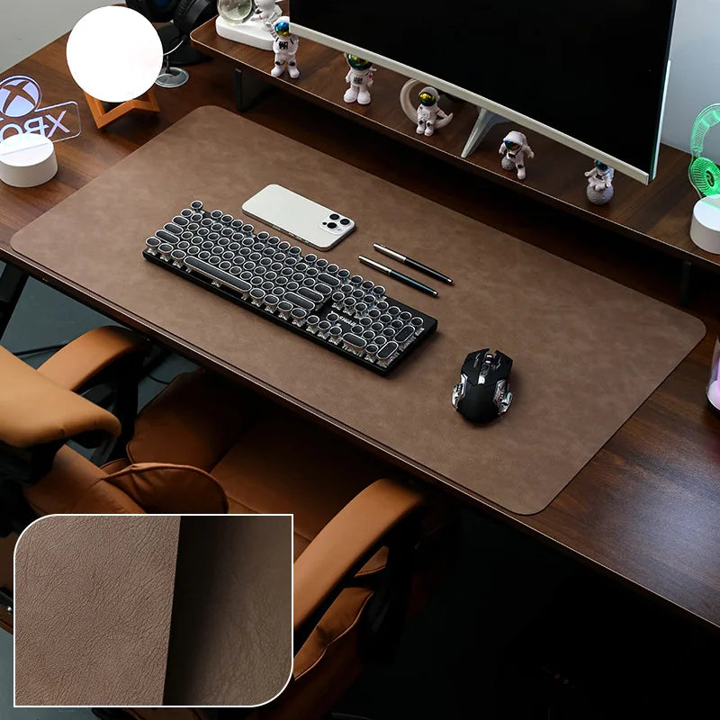 Bureau onderlegger | Antislip PU leer | Gaming en werkplek organizer - POUEV