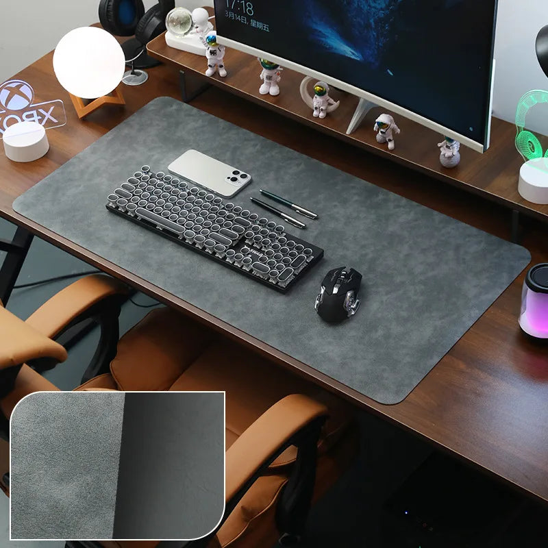 Bureau onderlegger | Antislip PU leer | Gaming en werkplek organizer - POUEV