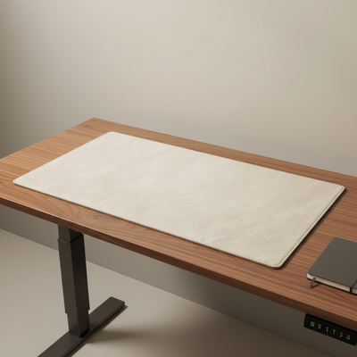 Bureau onderlegger | Antislip | PU-leer — Creme