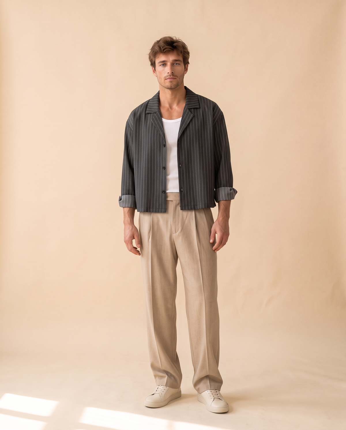 Gestreept Overhemd | Lange Mouw | Casual Herenkleding-zwart-gestreept