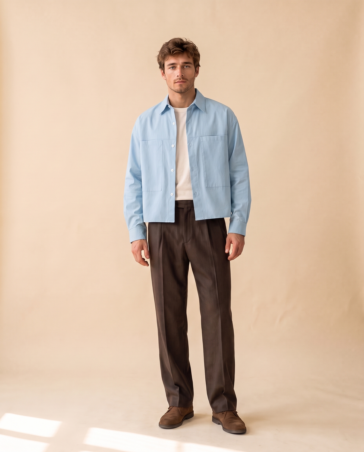 Herenoverhemd | Casual stijl | Lange mouwen - Blauw - POUEV