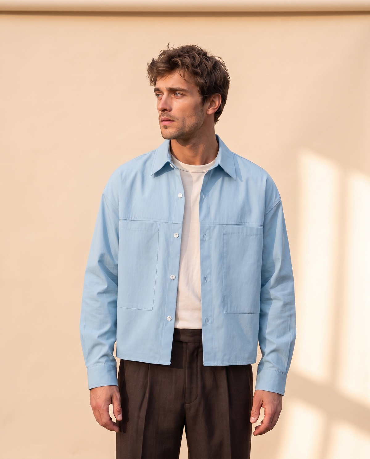 Herenoverhemd | Casual stijl | Lange mouwen - Blauw - POUEV