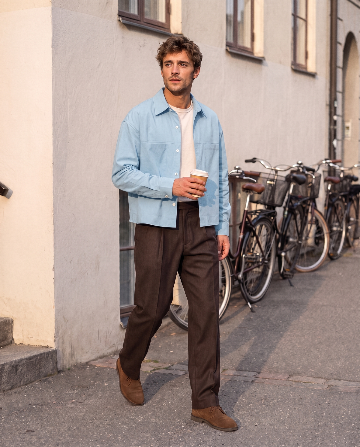 Herenoverhemd | Casual stijl | Lange mouwen - Blauw - POUEV