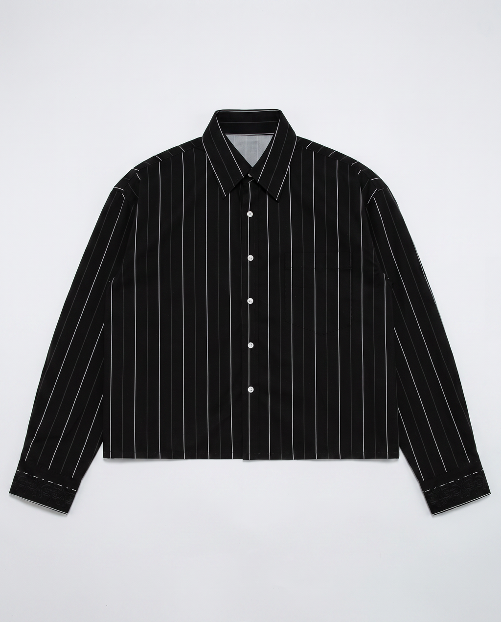 Casual overhemd | 100% katoen | Lange mouwen met knopen - Zwart