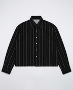 Casual overhemd | 100% katoen | Lange mouwen met knopen - Zwart