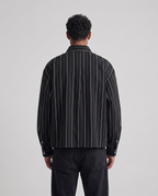 Casual overhemd | 100% katoen | Lange mouwen met knopen - Zwart
